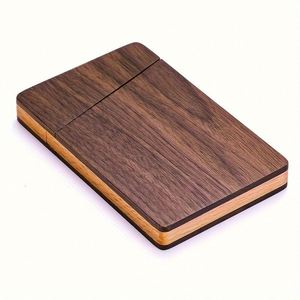Boîte de rangement et porte-cartes de visite rectangulaire en bois massif exquis pour hommes et femmes, idéale pour cadeau d'affaires ou bureau - Product Image 3