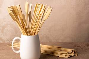 Brochetas de Bambú para Barbacoa, Palitos de Bambú para <span class=keywords><strong>Kebab</strong></span>, Antiadherentes, para Cocina al Aire Libre y Restaurantes, Fabricante Chino - Product Image 5