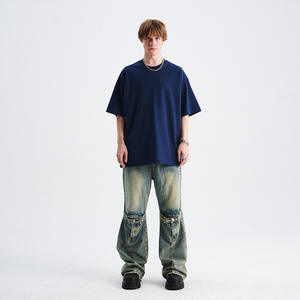 285g Heavy Cotton Solid Color Normal <strong>Nose</strong> Short Sleeve Loose Basic Base <strong>T</strong>-<strong>shirt</strong> for Men Casual Customizable Patterns - Product Image 3