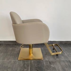 Nouvelle conception de mobilier de salon, fauteuil de coiffeur moderne pour salon de coiffure, noir, pour la coupe de cheveux, avec base dorée à prix avantageux - Product Image 4