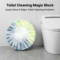 Blok Pembersih Toilet 50g X 6 Aroma Gardenia 200 Siraman Penyegar Wadah Toilet Penghilang Kerak Pengharum Otomatis Pelepasan Lambat