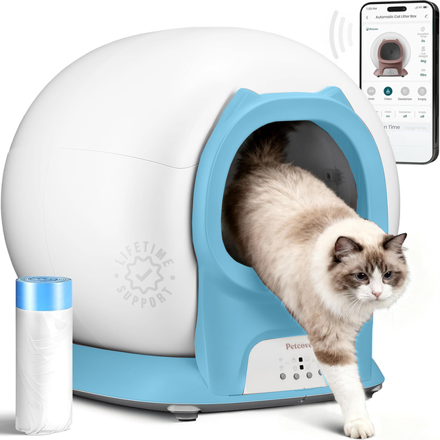 Multi-Function Automatic Self-Cleaning Cat Litter Box 65L+9L Extra Large App Control Upgrade Litter Robot for Multiple Cats