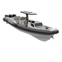 Bateau pneumatique semi-rigide de luxe ORCA Hypalon 1200 de 39 pieds avec coque en aluminium en V profond