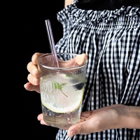 Meilleures ventes Paille en verre borosilicate réutilisable personnalisée pour le lait, le jus et les boissons