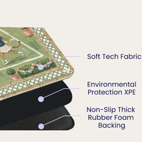 Nouvelle Arrivée Tapis de Mahjong Américain Léopard Style Preppy, Tapis de Jeu de Court Vert Vintage Antidérapant et Imperméable, Vente Directe Usine