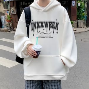 <span class=keywords><strong>Sweat</strong></span> à <span class=keywords><strong>capuche</strong></span> en coton de marque américaine tendance, nouveau modèle automne/hiver pour hommes et femmes, rembourré, coupe ample, motif cœur - Product Image 5