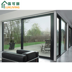 Lukliving NFRC Certifié Double Vitrage Thermique Break Ascenseur En Aluminium Coulissant Robuste Grande Vision Patio Portes Coulissantes - Product Image 5