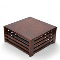 Table basse minimaliste en bois de Sheesham, finition brun foncé, table à café haut de gamme, meubles pour salon contemporain