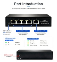 Conmutador Ethernet de Alta Velocidad de 5 Puertos y 2.5G, Concentrador de Red Multigigabit de 2500 Mbps para WiFi 7, AP, NAS, Juegos, PC, Conectividad de Escritorio