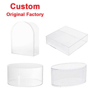 Cajas Acrílicas Personalizadas de Fábrica en Varias Formas: Cuadradas Grandes, Redondas, Ovaladas y en Forma de Arco, Caja de Regalo para Bautizo con Tapas Transparentes y Esmeriladas - Product Image 1