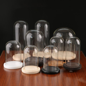 Cúpula <span class=keywords><strong>de</strong></span> vidrio transparente Cúpula <span class=keywords><strong>de</strong></span> vidrio decorativa Cúpula <span class=keywords><strong>de</strong></span> vidrio con base <span class=keywords><strong>de</strong></span> madera - Product Image 1