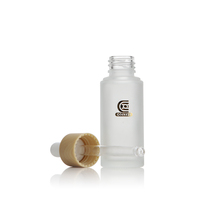 Vente en gros de flacons compte-gouttes en verre à fond rond givré de 20 ml, 25 ml, 30 ml pour emballages cosmétiques vides