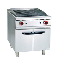 Grill à gaz professionnel avec grilles côtelées et armoire à double porte pour équipement de restaurant, équipement à kebab et cuisine de restauration rapide