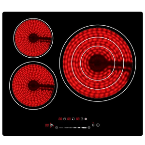 Table de cuisson électrique <span class=keywords><strong>radiant</strong></span> intelligente à 3 zones 6600W, plaque <span class=keywords><strong>vitrocéramique</strong></span> encastrable pour usage domestique et hôtelier - Product Image 1