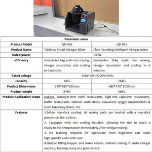 AM QDMECH Miscelatore Refrigerato per Sushi da Tavolo, Capacità 6KG, <span class=keywords><strong>Design</strong></span> Compatto, Facile Utilizzo, Miscelatore per Riso da Sushi - Product Image 2