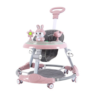 Baby walker PINK flowers stroller walkers for baby boy walking assistant with music light car walker for babies to learning walk