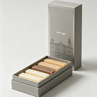 Boîte cadeau de luxe à deux pièces avec couvercle et base pour savons artisanaux, avec impression personnalisée et finition décorative