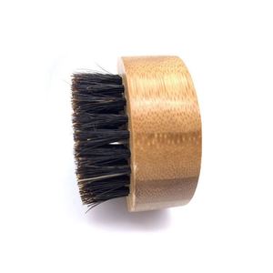 Wholesale Bamboo Handle <b>Round</b> Beard Cleaning <b>Brush</b> with Boar Bristle - Product Image 2