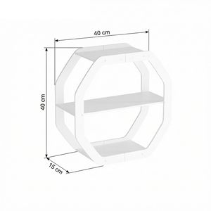 Estante hexagonal de pared de 2 niveles, estante de almacenamiento geométrico para decoración de la sala de estar - Product Image 5