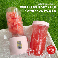 Mixeur-presse-agrumes électrique portable en plastique, rechargeable par USB, en acier inoxydable, pour usage domestique et extérieur, pour smoothies et jus de fruits