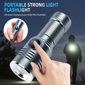 Helius High Quality Mini Portable Strong Light LED Zoom Rechargeable Super Bright Outdoor Essential Utility Gadget Flashlight