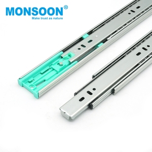 Riel de Cajón de Alta Resistencia con Rodamientos de Bolas, Deslizador Telescópico de Extensión Total de 45mm, Guía Hidráulica de Cierre Suave para Cajones de Cocina - Product Image 1