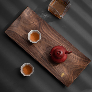 Plateau à thé en bois de noyer noir, style japonais, pour service de thé Kung Fu, table de préparation à sec, origine Dehua - Product Image 3