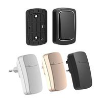 Sonnette sans fil blanche avec bouton-poussoir, compatible EU/US/UK, étanche, intelligente, sans pile, sonnette cinétique