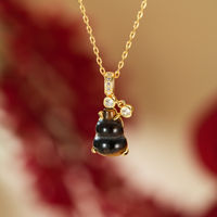 Collier en alliage avec pendentif gourde marron pour femme TANGPEI, bijoux tendance