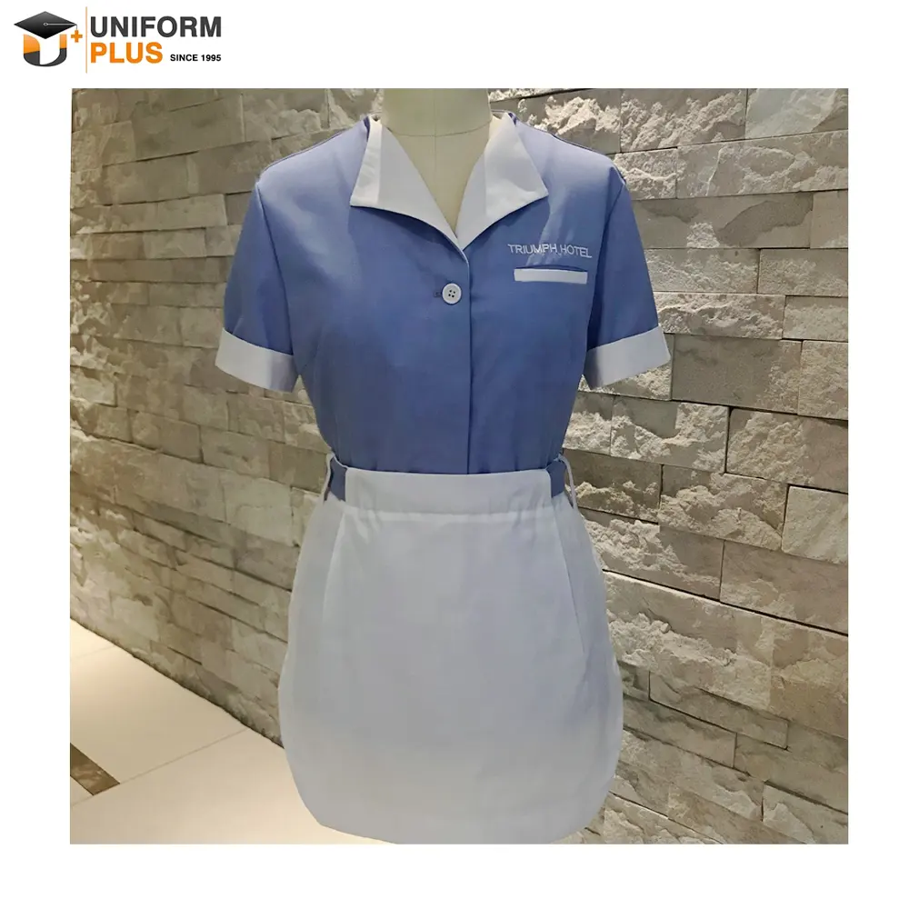 Uniforme de limpieza de hotel para damas de honor, alta calidad