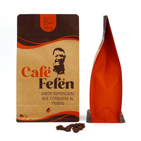 Sacs à café en papier kraft personnalisés écologiques avec valve de sécurité, emballage pour grains de café, chips de pommes de terre, sucre, 100 pièces, pochette à fond plat