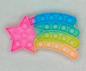 Custom Fidget Toy-Brain-Boosting Silicone Stress-Relief Rainbow Meteor <b>Bubbles</b> - Educational Squeeze Toy for <b>Kids</b> - Product Image 3