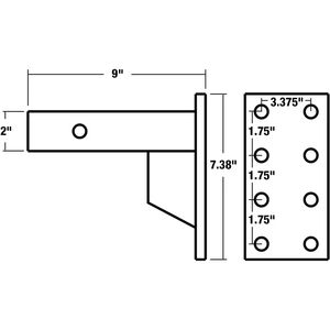 AMBITION <span class=keywords><strong>Crochet</strong></span> de remorquage personnalisable à plusieurs positions, 3 positions, montage sur <span class=keywords><strong>crochet</strong></span> à rotule, récepteur de 2 pouces, tige de 9 pouces, robuste - Product Image 5