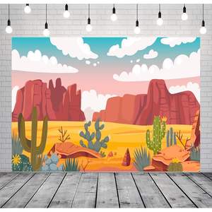 ตกแต่งผนัง7x5ft การ์ตูนพื้นหลังทะเลทรายภูมิทัศน์หุบเขาทรายหิน cacti ธีมตะวันตกสำหรับปาร์ตี้อาบน้ำบุคคล - Product Image 3