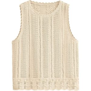Gilet en crochet KIRUNDO sans manches, col rond, coupe ample, idéal pour la plage, les stations balnéaires et les croisières 2026 - Product Image 1