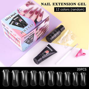 Ensemble <span class=keywords><strong>de</strong></span> 12 couleurs aléatoires en poly gel avec 20 moules <span class=keywords><strong>de</strong></span> gel d'extension et outils professionnels Kit <span class=keywords><strong>de</strong></span> gel d'extension d'ongle pour les amateurs d'art d'ongle - Product Image 5