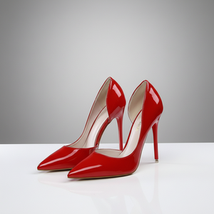 Tacchi Alti da Donna Rossi con Punta Affusolata e Tacco a Spillo Antiscivolo per Esterni, Consegna Veloce, in Stock, OEM ODM, Logo Personalizzato, Ingrosso - Product Image 2