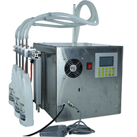 Machine de remplissage semi-automatique à 4 pompes indépendantes et 4 têtes pour eau, lait, sauce soja, vin, produits chimiques, parfum, spray, eau de Javel