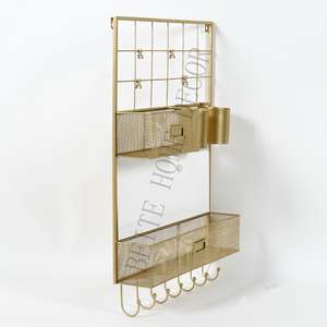 Étagère <span class=keywords><strong>murale</strong></span> décorative dorée avec crochet, pour meubles de salon, 1 pièce - Product Image 5