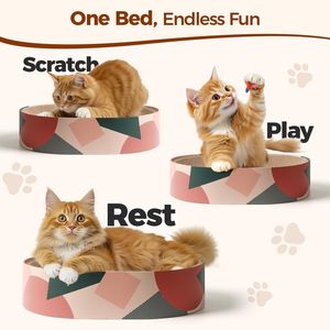 <span class=keywords><strong>Cat</strong></span> Scratcher Karton bett: 17 "x 13" ovale Lounge-<span class=keywords><strong>Couch</strong></span> für Innen katzen, recyceltes Wellpappen-Kratz pad, langlebig - Product Image 6