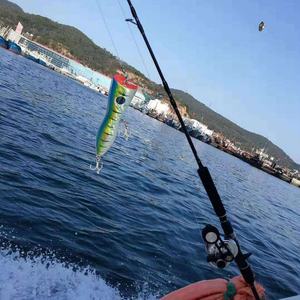 Leurre de pêche en bois pour la pêche en eau salée, 125g 145g, leurre de surface en bois, leurre de pêche à la traîne fait à la main pour la pêche au gros gibier - Product Image 4