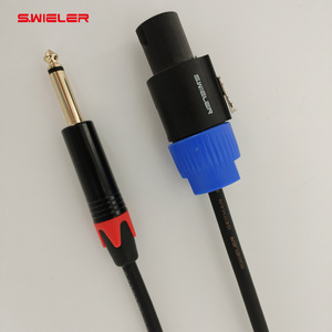 Console de mixage Câble Audio 6.35mm Ts <span class=keywords><strong>Jack</strong></span> vers <span class=keywords><strong>Speakon</strong></span> Prise Mâle Adaptateur Convertisseur Câble Cuivre Faible Bruit 6.35 vers <span class=keywords><strong>Speakon</strong></span> Câble 2m - Product Image 3