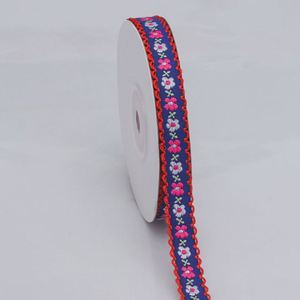 Ruban Jacquard Floral Folklore 1 cm en Promotion pour la Jupe de Blouse Prairie et les Accents des Manches Champêtres – 50 Yards/Rouleau - Product Image 2