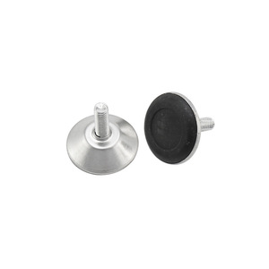 <b>Adjustable</b> Furniture Feet Nickel Plated Black Rubber Base For <b>Table</b> Chair Stable Support Easy Installation - Product Image 1