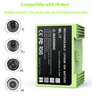 Batterie de nettoyage neuve 14,4 V 3500 mAh ABL-D1 pour iRobot Roomba série I I7 I7+ I8 E5 7150 7550 E5150 E5152 4624864 ABL-D1