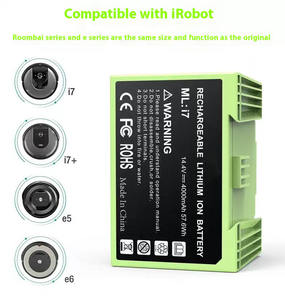 <span class=keywords><strong>Batterie</strong></span> de nettoyage neuve 14,4 V 3500 mAh ABL-D1 pour <span class=keywords><strong>iRobot</strong></span> Roomba série I <span class=keywords><strong>I7</strong></span> <span class=keywords><strong>I7</strong></span>+ I8 E5 7150 7550 E5150 E5152 4624864 ABL-D1 - Product Image 2