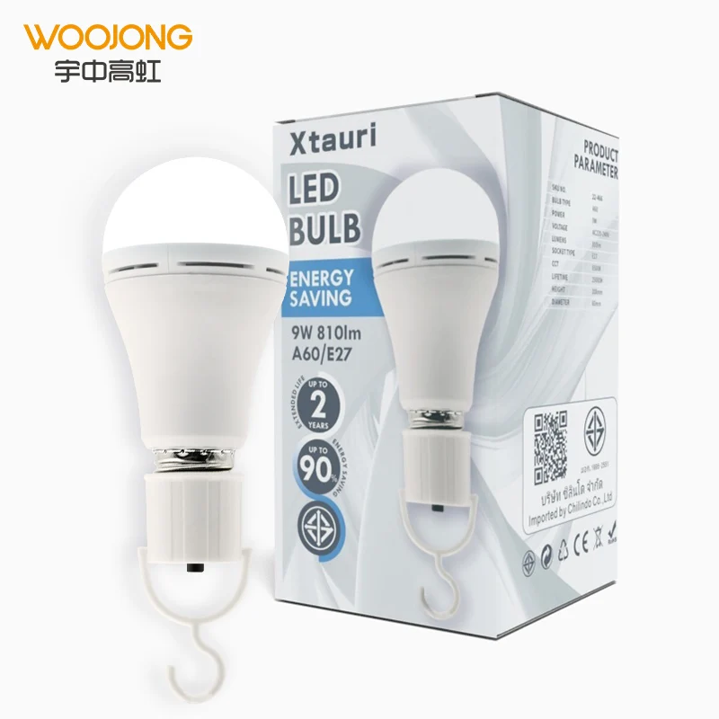 woojong emergency led bulb emergency light bulb 3000K/4000K/6500K rechargeable led bulb with battery