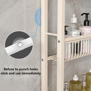 162CM a parete pavimento in piedi bagno cucina <span class=keywords><strong>dispensa</strong></span> nascosta dietro la porta di stoccaggio spezie in metallo Rack Gap ripiano con cesto - Product Image 3