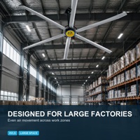 Ventilateur de plafond commercial 24FT HVLS avec moteur BLDC à économie d'énergie et pales en alliage d'aluminium 6/8 pour les ailes de centres commerciaux