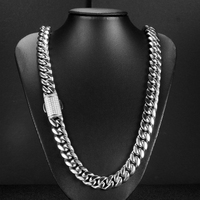 Chaîne Hip Hop Cuban Link pour Homme, Collier et Bracelet en Acier Inoxydable Plaqué Or 18 carats, Zircon et Diamants, 12mm, Fermoir Iced Out